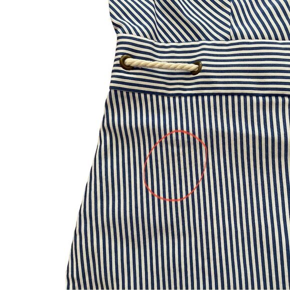 J. Crew Nautical Coastal V Neck Seersucker Tie Front Sleeveless Dress Sz 2 - Picture 8 of 11